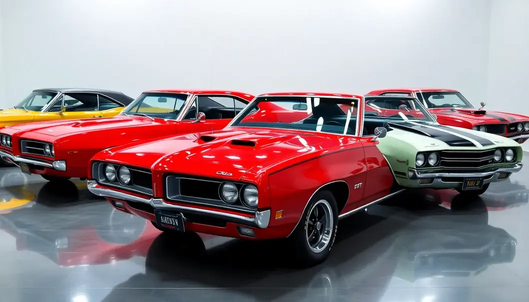 Classic muscle cars that defined generations with speed and power.