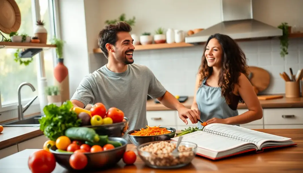 A sports fan enthusiastically implementing budget-friendly cooking techniques.