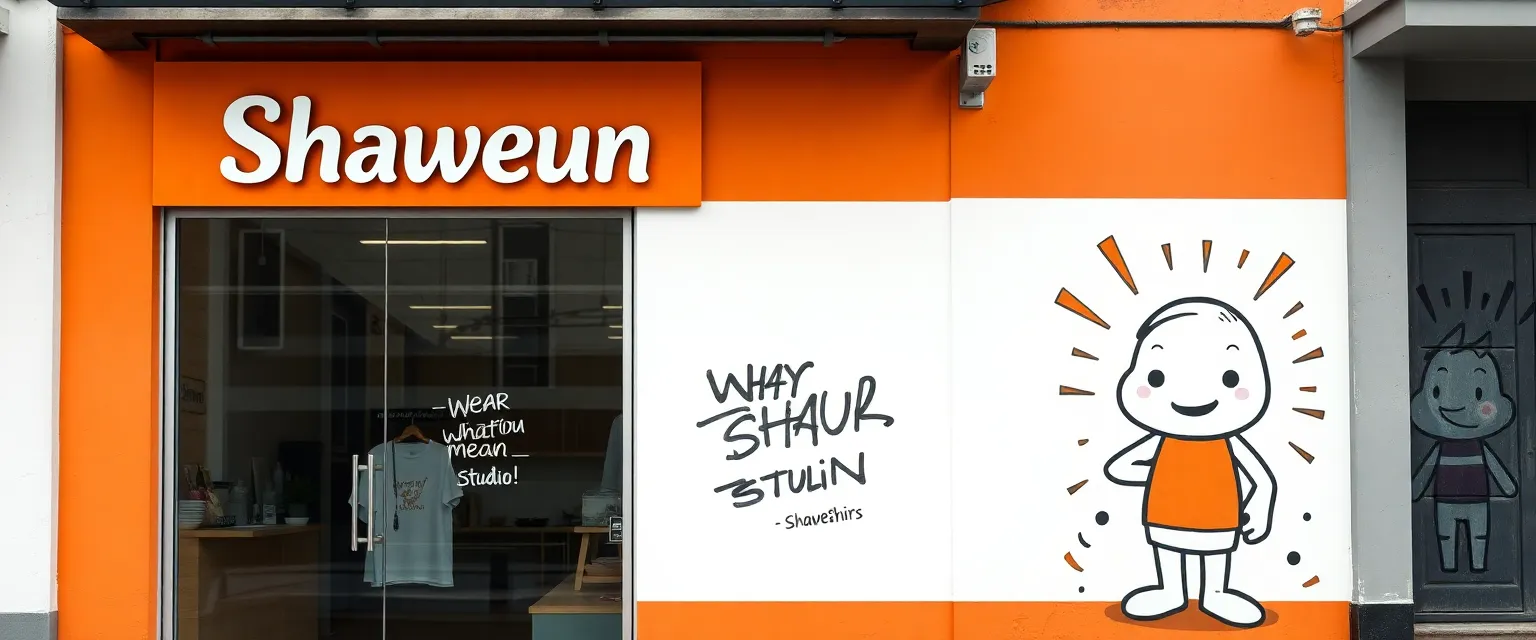 Shaweun – vibrant storefront showcasing our signature shirts and creative spirit